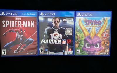 PS4 Spyro Reignited Trilogy & Spider - Man & NFL Madden 18 Games