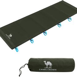 CAMEL CROWN Folding Camping Cot, Portable Folding Bed Camp Cot for Adults Sleeping Cots with Storage Bag for Camping, Traveling, Home Lounging, Outdoo
