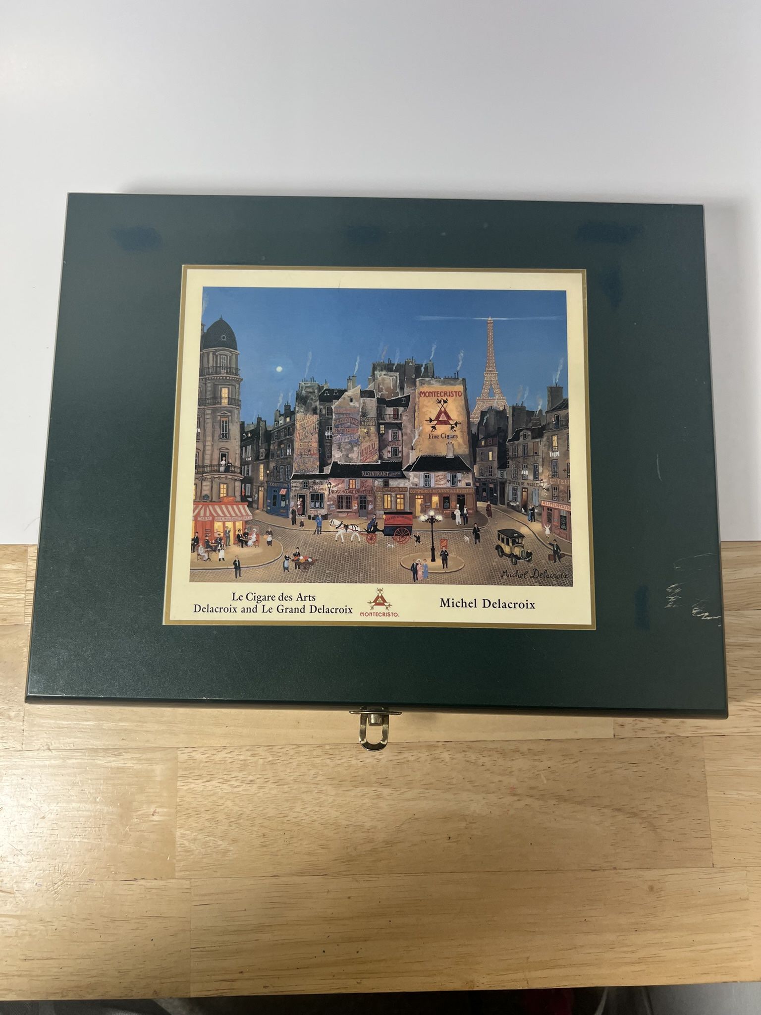Montecristo Cedar Cigar Box Humidor Lacquered Box With Art by Michael Delacroix