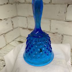 Fenton Colonial Blue Hobnail Glass Bell 5.75”Ht X 3.5” base, no damage