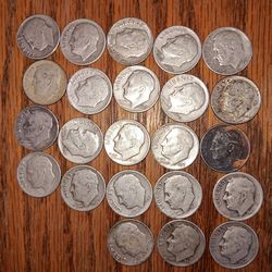 90% silver liberity Mercury and Roosevelt dimes