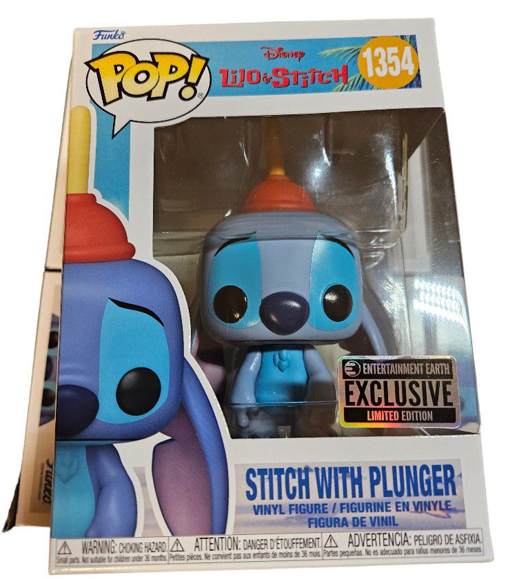 Funko Pop Lilo & Stitch Stitch w/plunger 1354 Entertainment Earth Exclusive