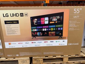 55" screen led smart 4k ultra HDTV by LG thinQ.  1 year warranty