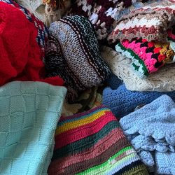 Hand knit blankets