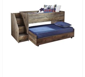 Ashley Furniture Trinell Brown Twin Caster Loft Bed