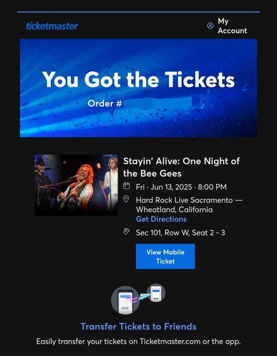 Staylin Alive BeeGees Tickets