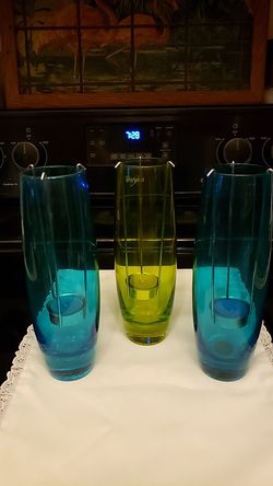 Set of 3 Glass Votive Candle Holders