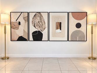 Abstract Wall Art Set of 4 Framed Prints