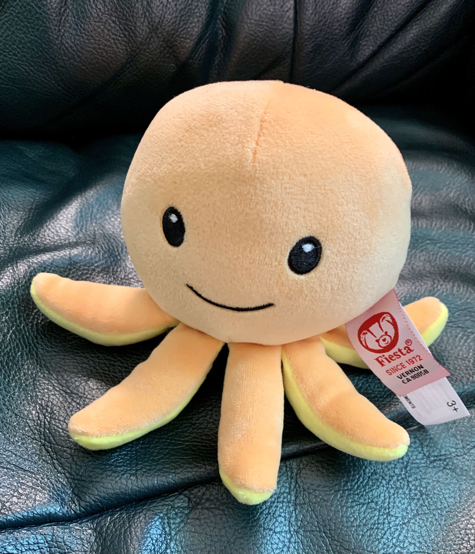 6” Plush Octopus Toy By Fiesta Like New