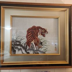 Asian tiger embroidery
