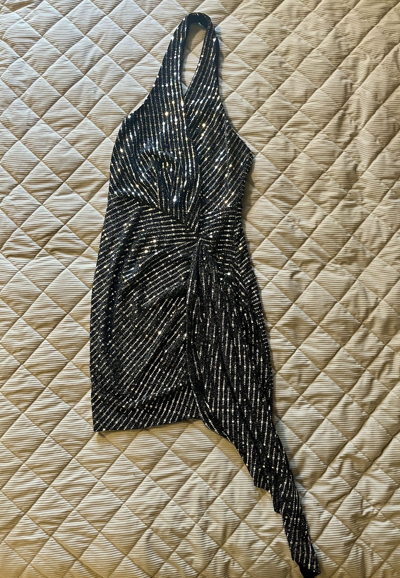 Black Sequin Halter Dress (New w/ Tags)