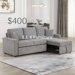 SLEEPER SOFA WITH STAINLESS STEEL CUP HOLDERS