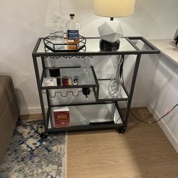 Mirrored Shelf Bar Cart