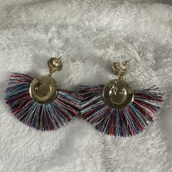 Baublebar Multicolored Tassel Earrings With Plastic Still On Back Excellent Condition Match Any Outfit!