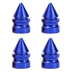 Aluminum Valve Stemp Caps (blue Spikes)