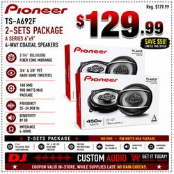 Pioneer A Series Car Speakers 2 Sets 6x9 Inch 4-Way Coaxial Speaker System 900 Watts TS-A692F 🚨 Payment Options Available 🚨 No Credit Needed 🚨