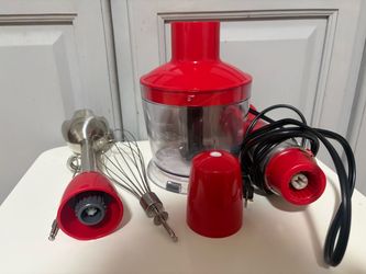 Mini Food Processor w Hand Mixer-, Whisk-, and Milk Frother