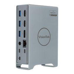 3 Monitor Docking Station: VisionTek VT7100 Universal Triple 4K Docking Station 100W Charging (USB-C)