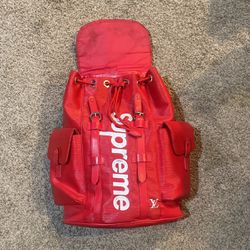 Supreme Louis Vuitton Backpack Red 