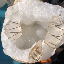 Copper Wrapped Clear Quartz 