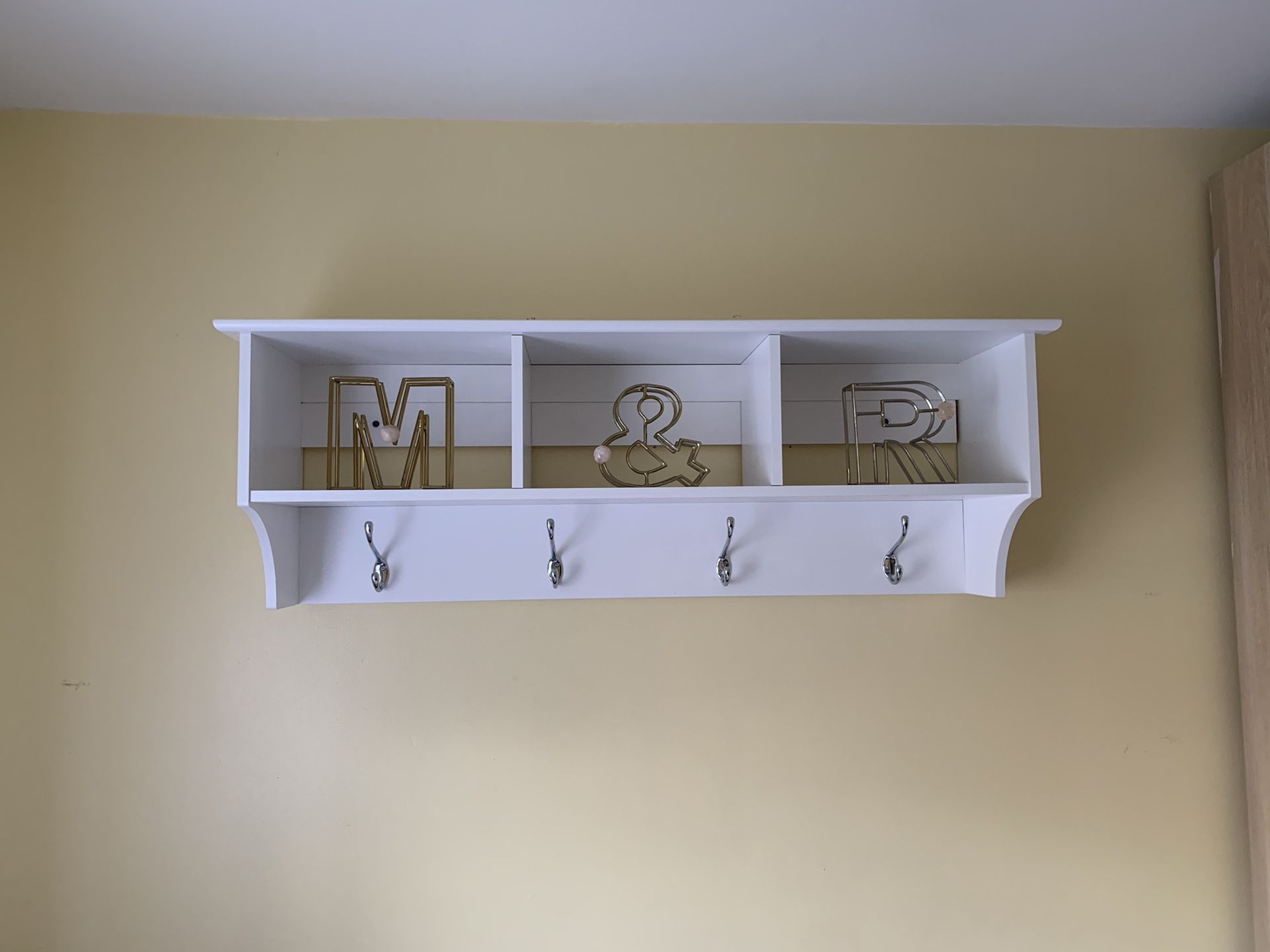 Wall Shelf With Hooks / Mud Room Coat Rack