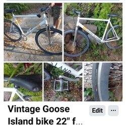 Vintage Goose Island Bike 22" Frame Fixie 