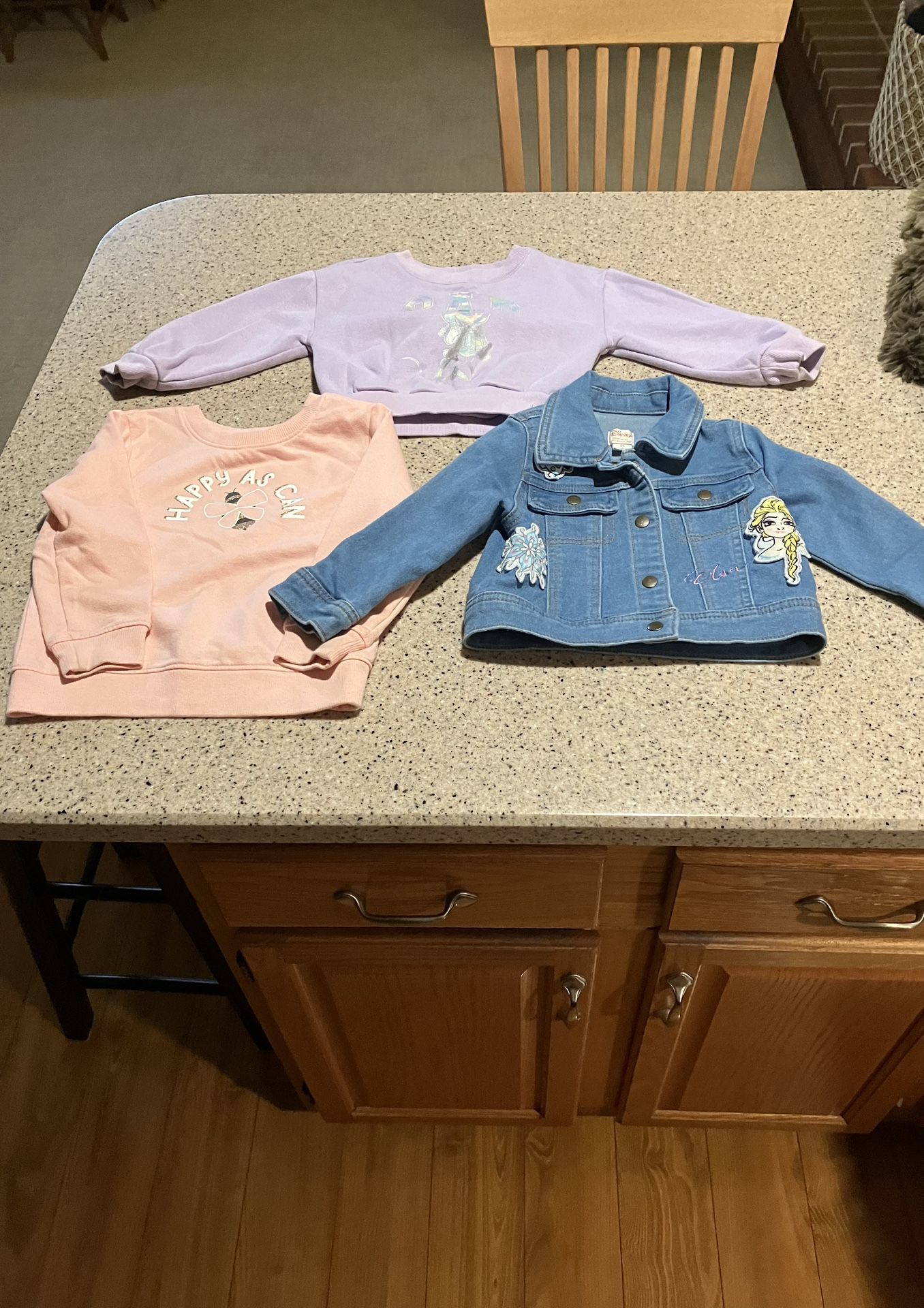 Elsa Denim Jacket And Two Shirts Size 2t
