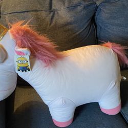 NEW W/TAG HUGE 25" Fluffy Unicorn Plush Agnes Despicable Me Minions TOY FACTORY
