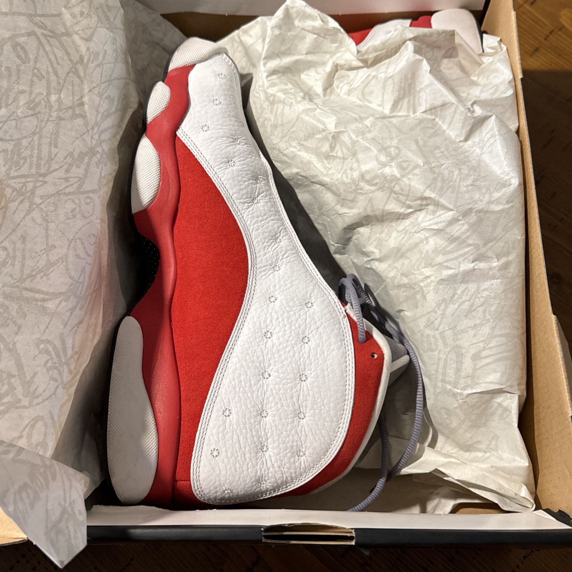 Jordan 13 White / Red Cement Grey Size 10 Lightly Used $160