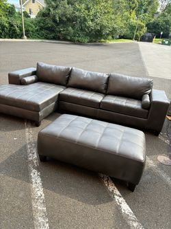Nice two piece sofa set with big ottoman