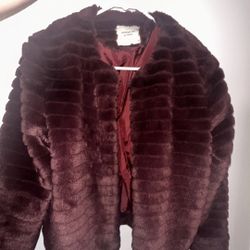 jacqueline de yong faux fur burgundy