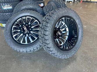 22" black milled rims tires for dually trucks we finance 