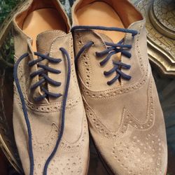 Suede Leather Loafers, Size 8 1/2. Tan, Like New, Peter Millar Brand