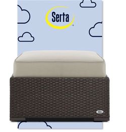 Serta Laguna Wicker Patio Ottoman in Brown 28” wide x 12.5” high - New but small damage on one side