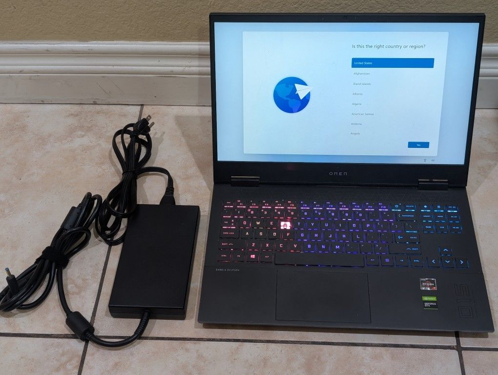 HP Omen Ryzen 7 + GTX 1660 Ti Gaming Laptop With Charger