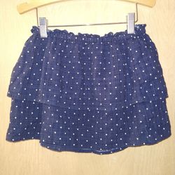 MINKPINK Small Navy Blue And White Polka Dot Mini Skirt