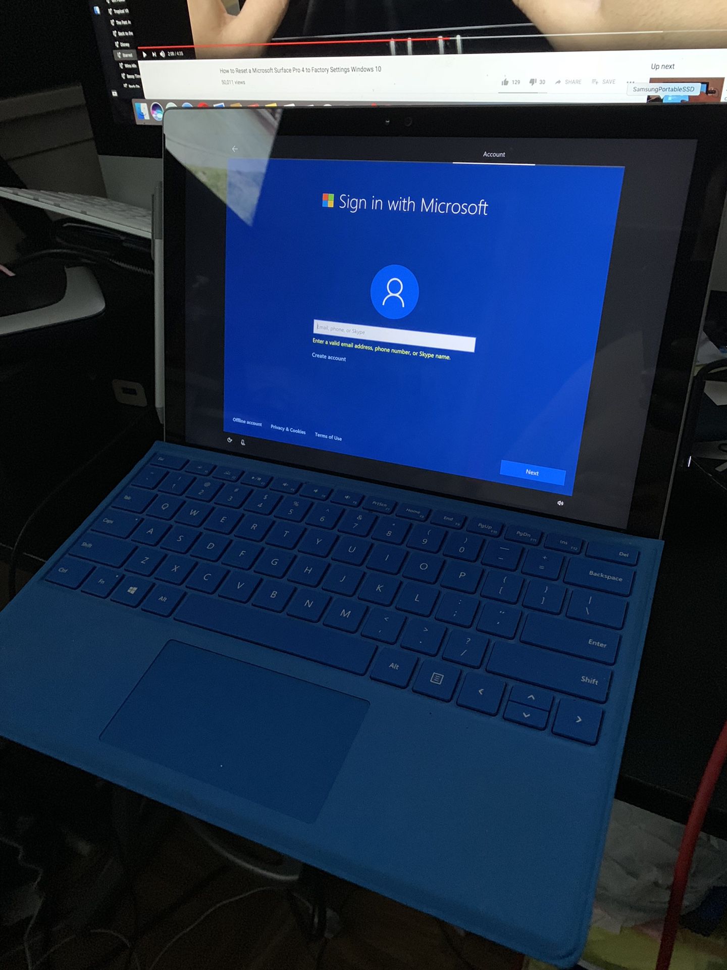 Microsoft Surface Pro 4 w/ Type Cover, Surface Arc Mouse and Charger