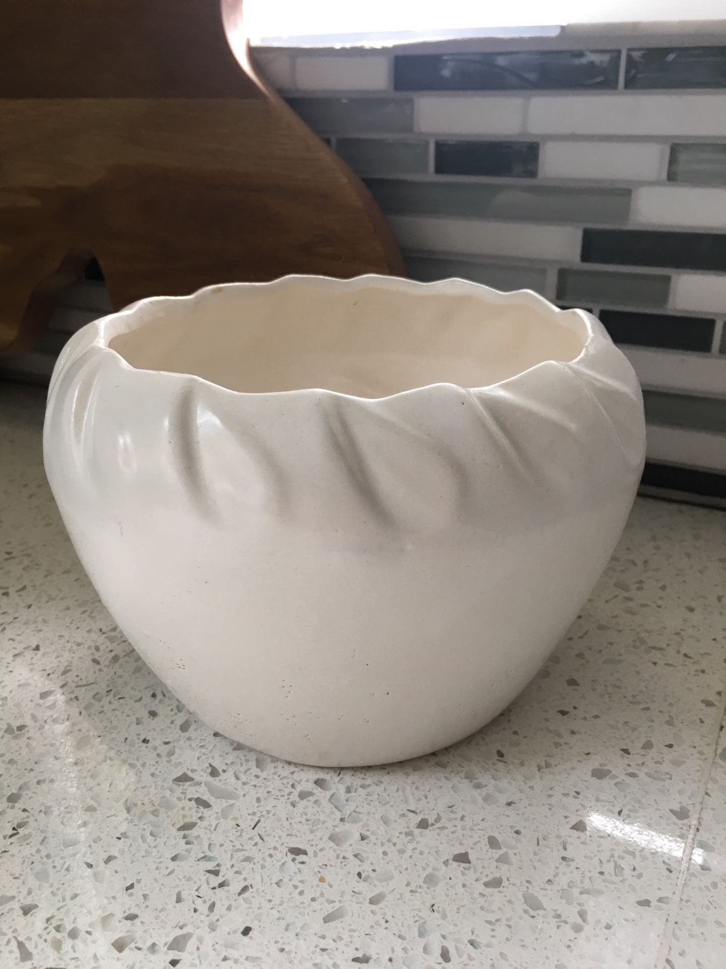 Vintage Ceramic white plant pot planter