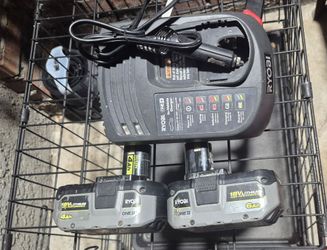2 big ryobi batteries (4AH & 6AH) along with the charger