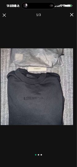 NWT MENS FEAR OF GOD ESSENTIALS  LARGE CREWNECK SWEATSHIRT TOP CORE JET BLACK