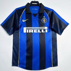 Inter Milan 2001/2002 blue home soccer jersey