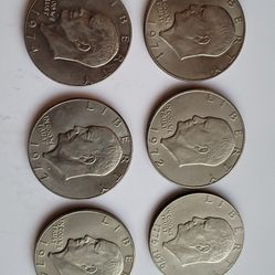 Eisenhower Dollars Large Coins  6 Total 