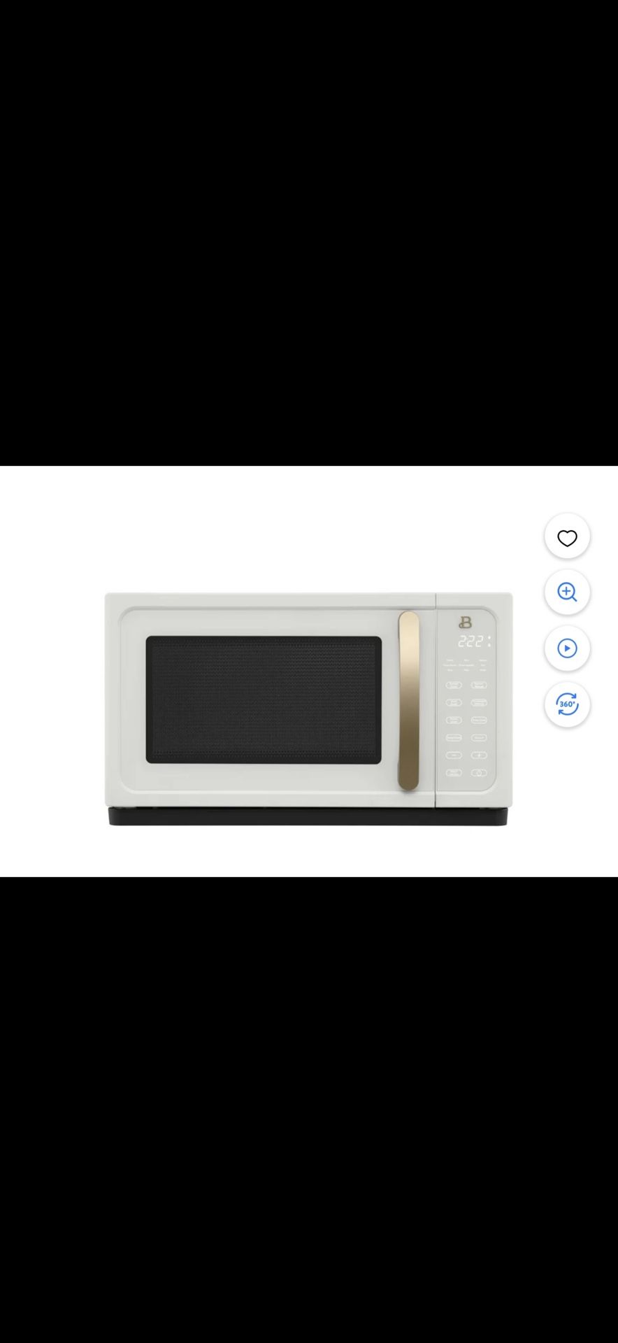 White And Gold Microwave