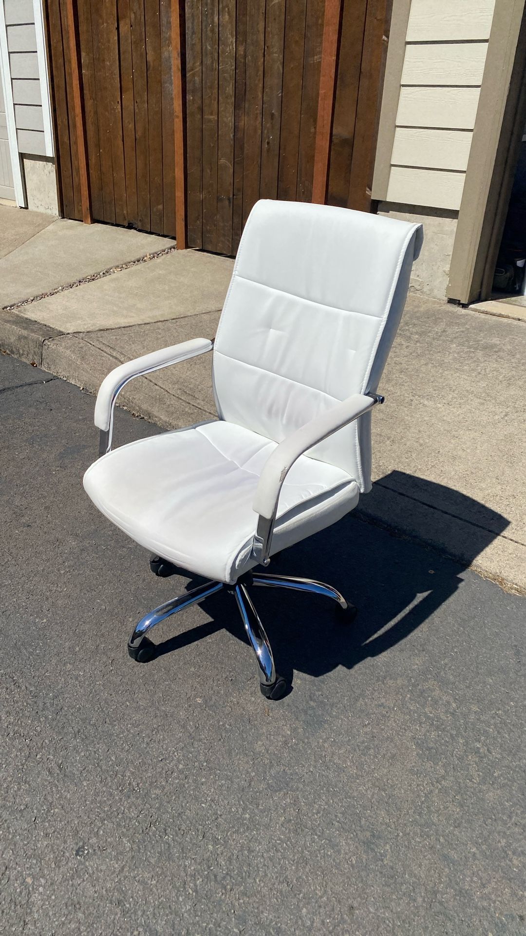 White Pleather Desk Chair