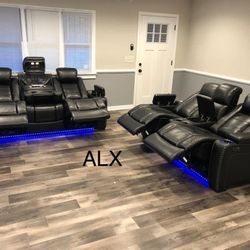 Brand New Ashley Sofa And Loveseat Living Room Set Reclining Power LED!