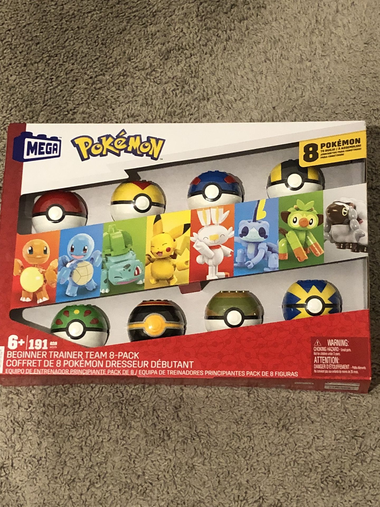 MEGA Construx Beginner Trainer Team 8-pack Pokemon balls