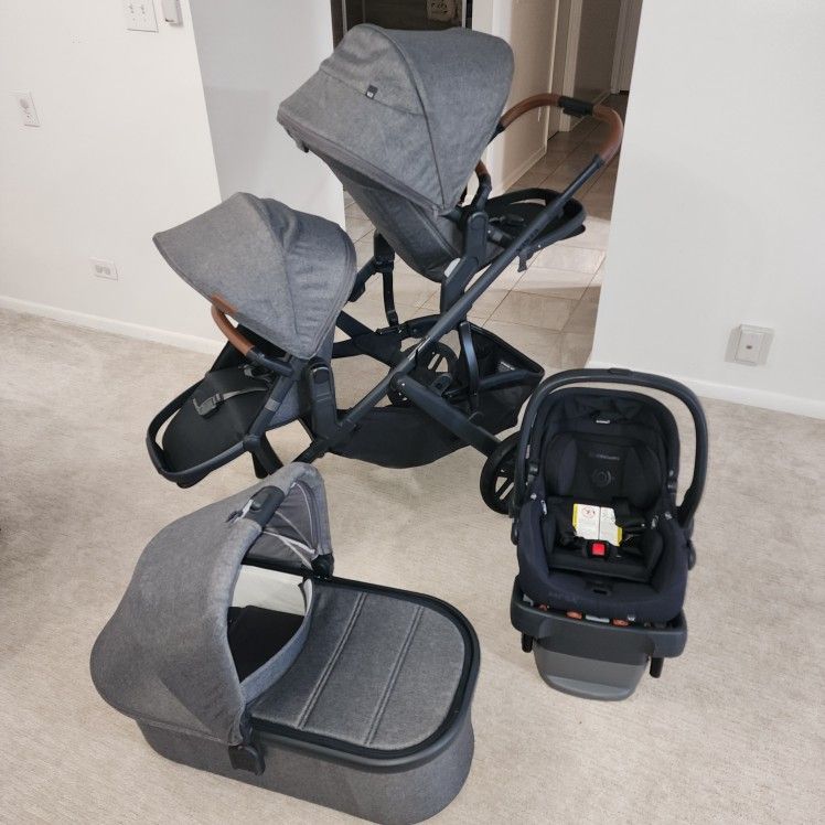 Uppababy Vista V2 Stroller Travel System Bassinet Toddler Seat Rumble Seat Mesa V2 Car Seat