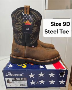 Thorogood Steel Toe Work Boots Size 9D