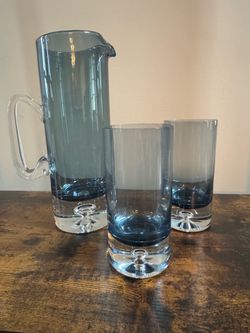 Crystal pitcher & tumblers (vintage)