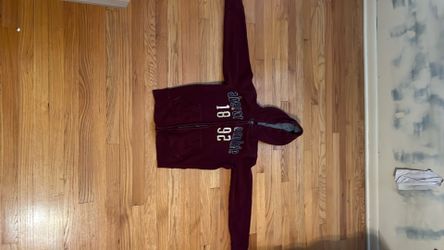 Maroon Abercrombie 1892 Zip Up Sweatshirt | Youth Large
